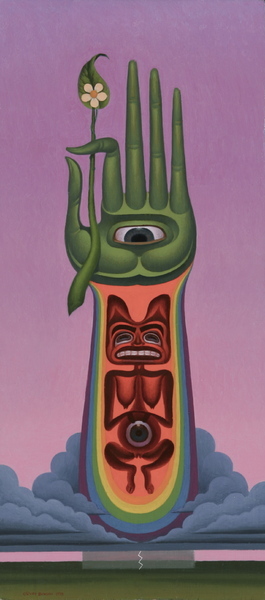 Creation Hand  5.5x14 oil on panel  1997/2003
private collection