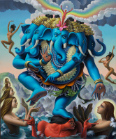 Ganesh at the Maelstrom
16"x19"
acrylic on ACM panel
2020